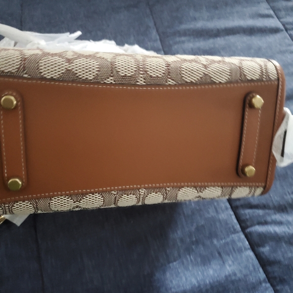 Brand New with tags Coach Tom Wesselman Ltd Ed  Rouge Leather & Canvas Satchel - Picture 5 of 12